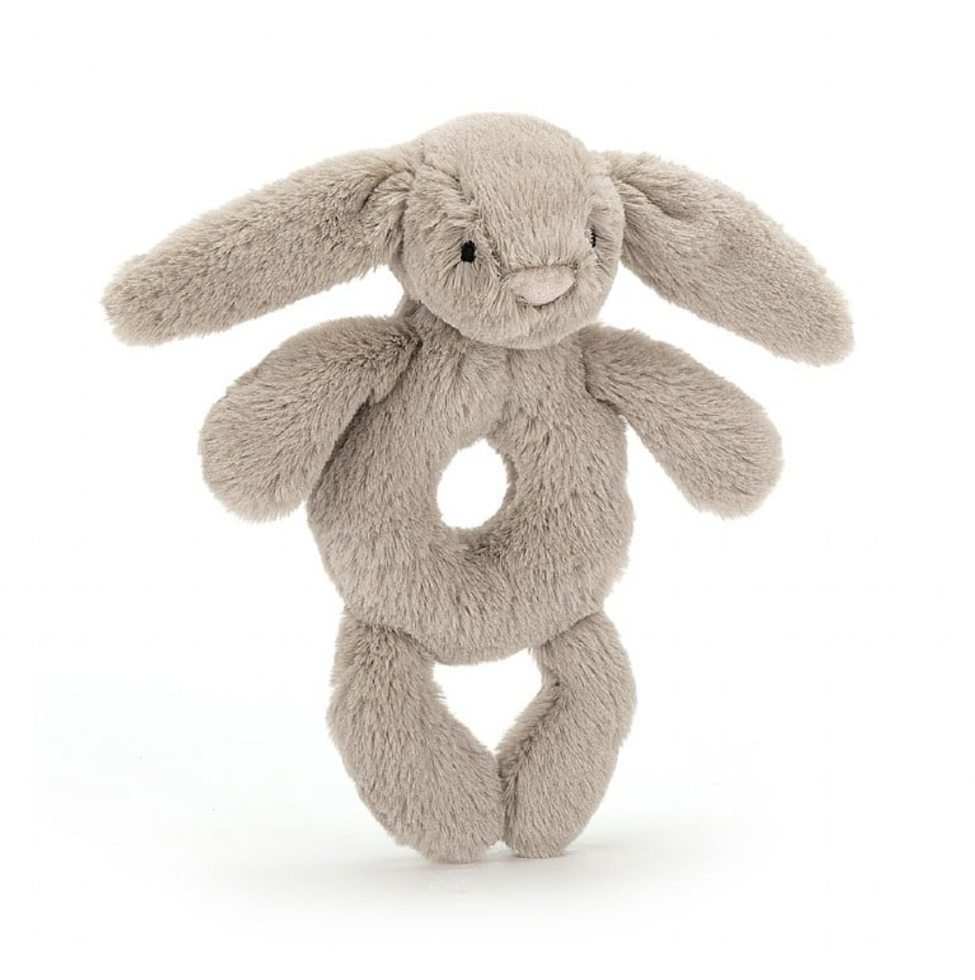 Bashful Beige Bunny Ring Rattle