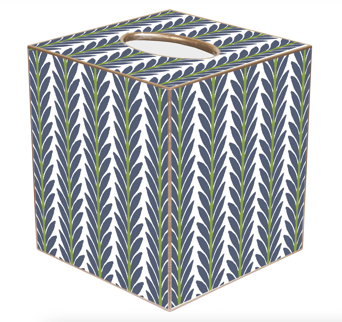 Frond Indigo Tissue Box Cover