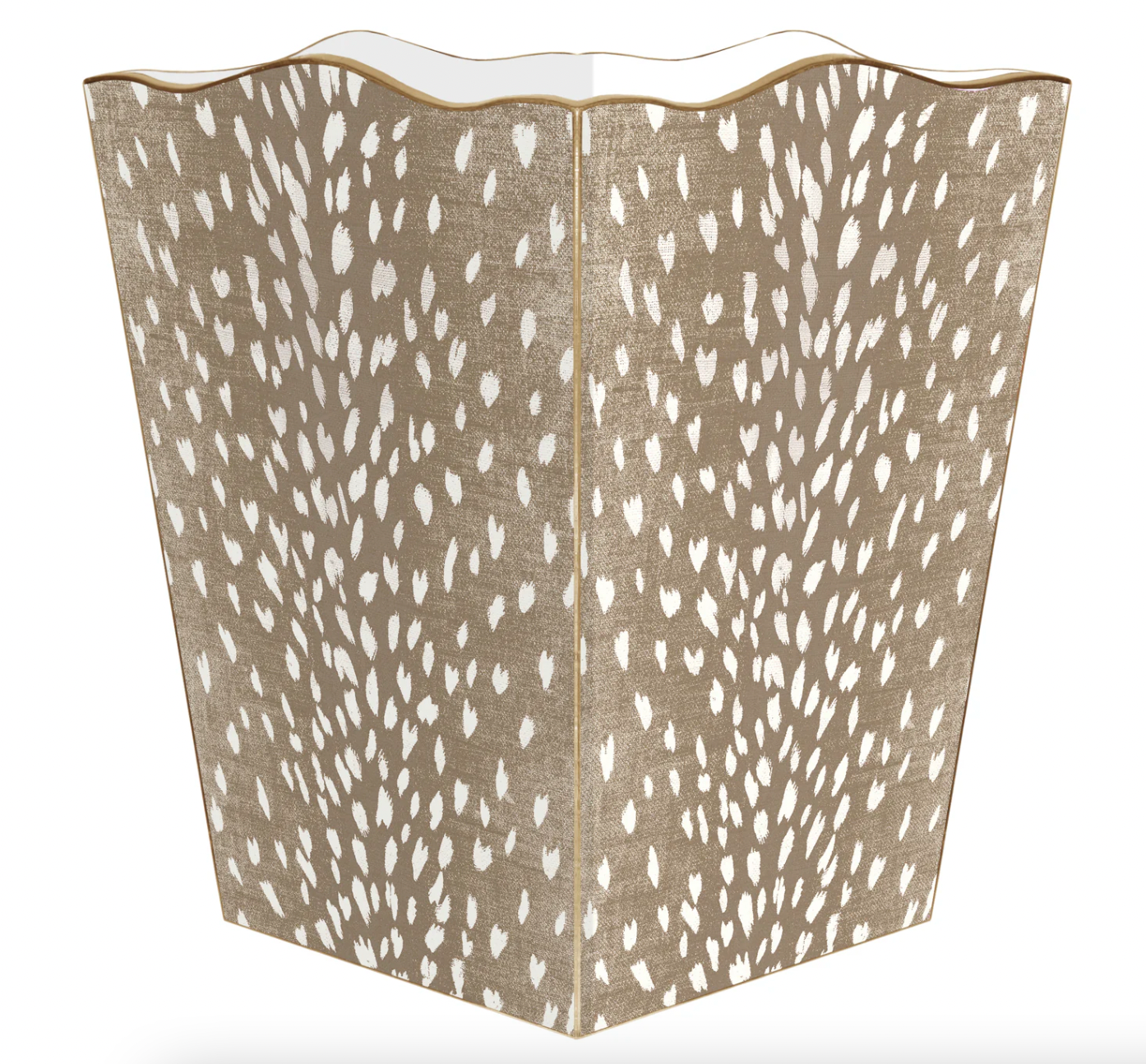 Tan Antelope Scalloped Waste Basket