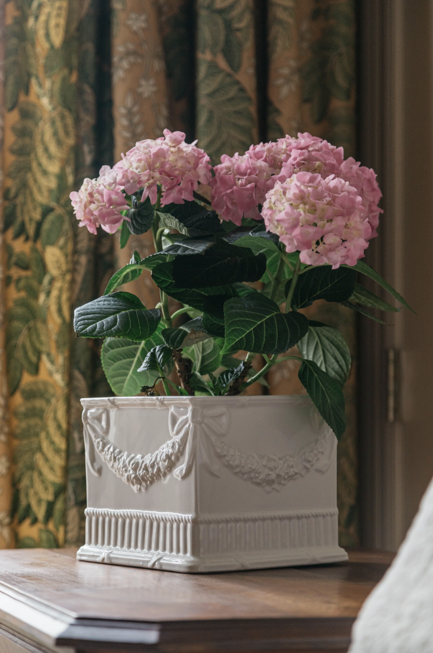 Square Cachepot with Garland