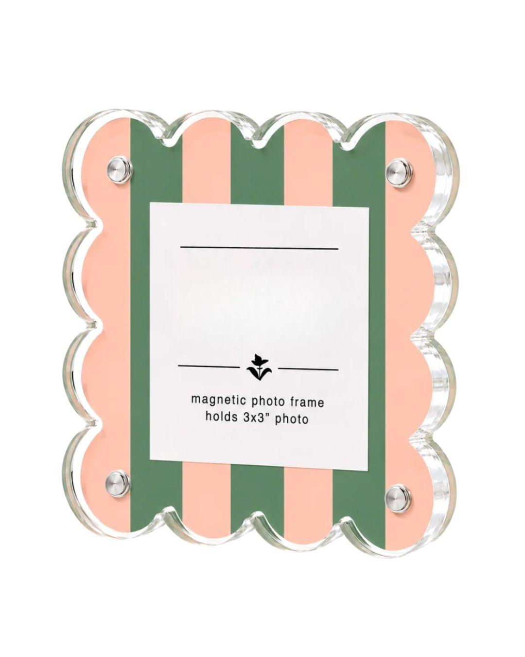 Palm Beach Stripe Scalloped Acrylic Frame