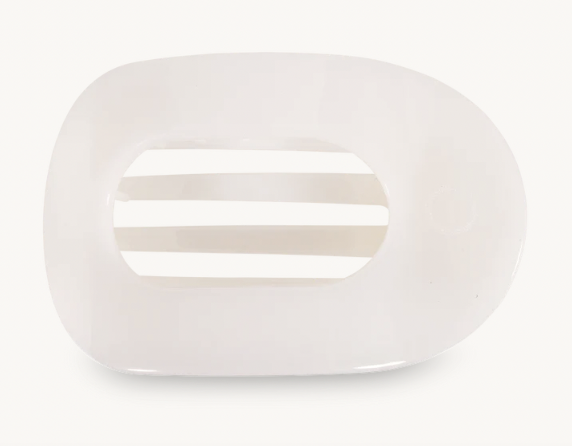 Coconut White Large Flat Round Hair Clip