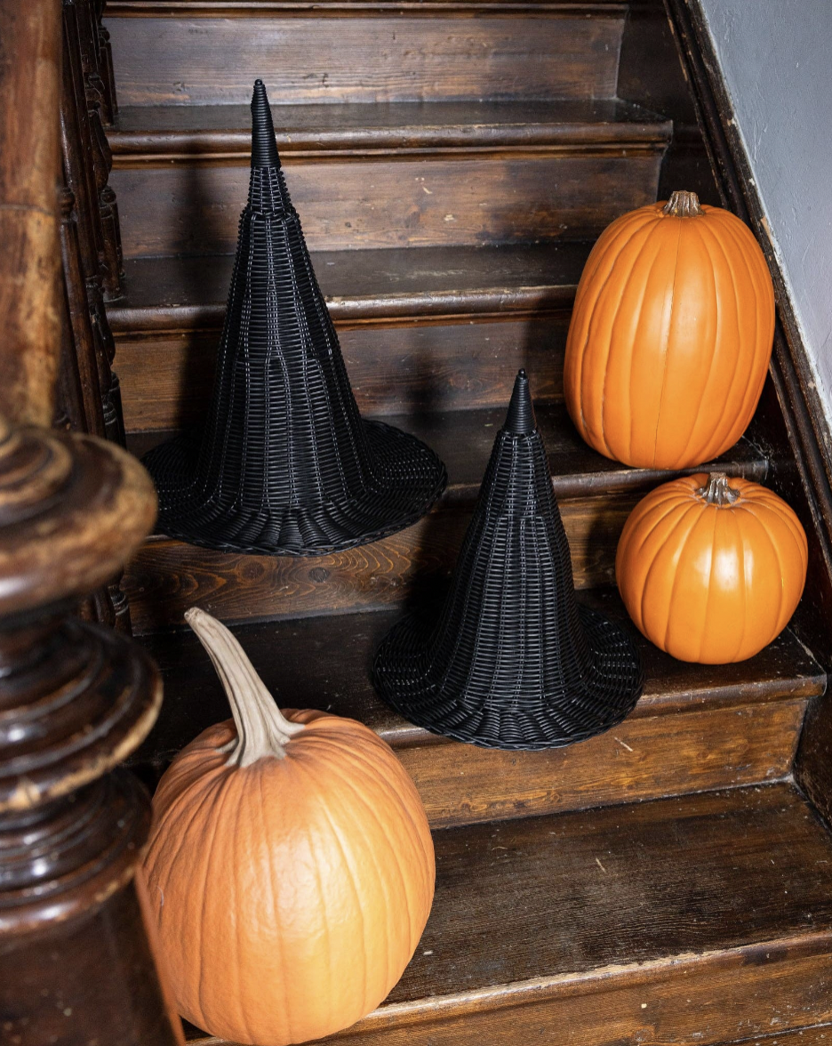 Faux Wicker Witch Hat
