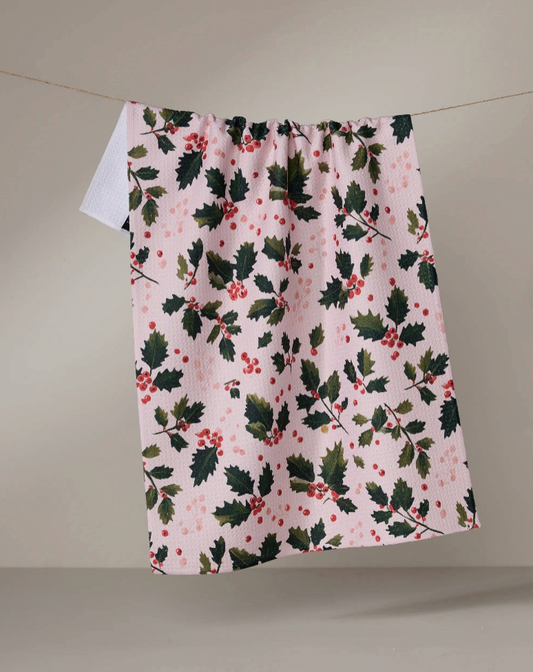 Holly Berry Tea Towel