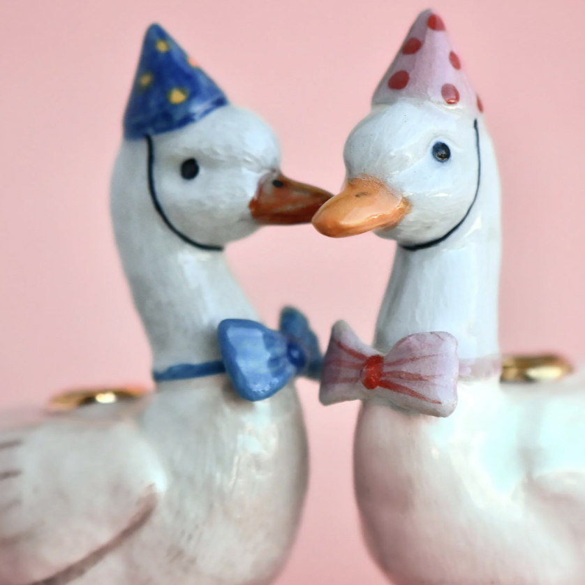 Pink Goose Cake Topper