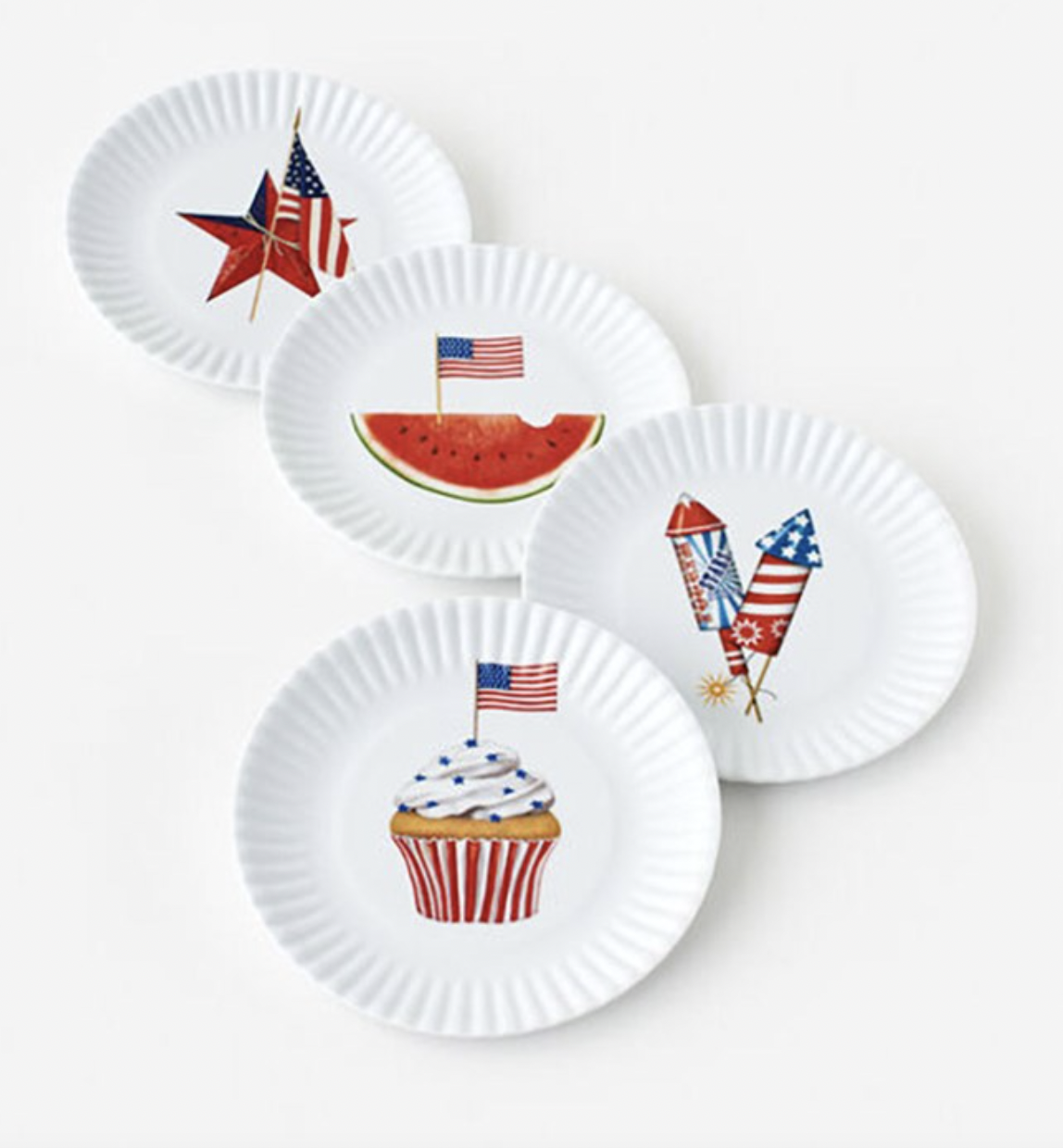 American Holiday "Paper" Plate, Set of 4
