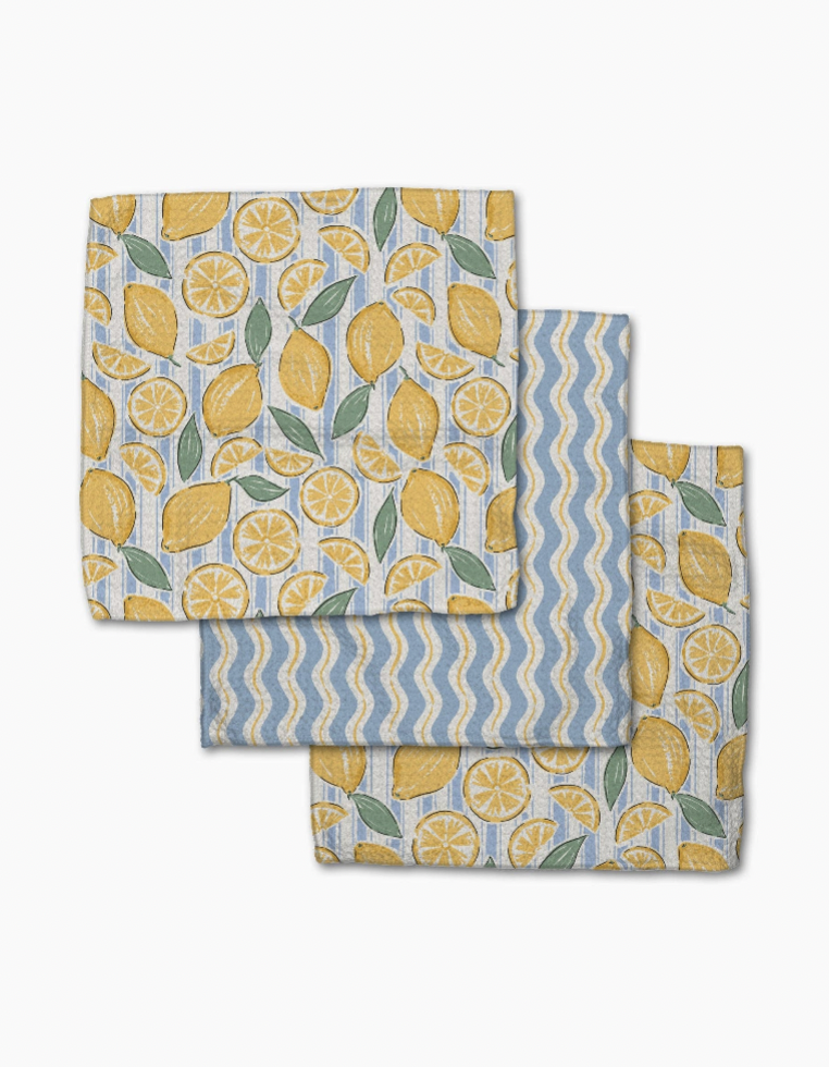 Lemon Waves Dishcloth Set