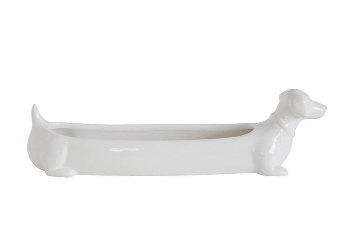 Ceramic Dachshund Cracker Dish