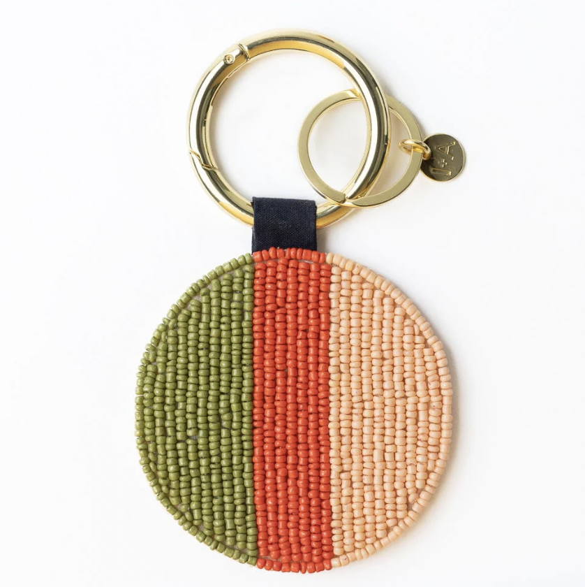 Olives Seed Bead Bag Accessory + Key Ring