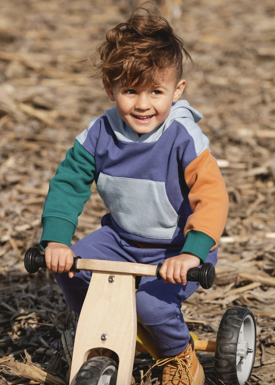 Long Sleeve Color Blocked Hoodie