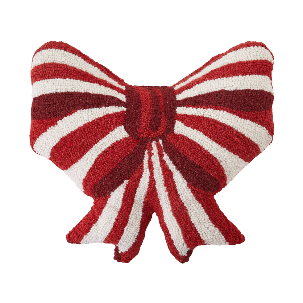 Red & White Bow Shaped Hook Pillow