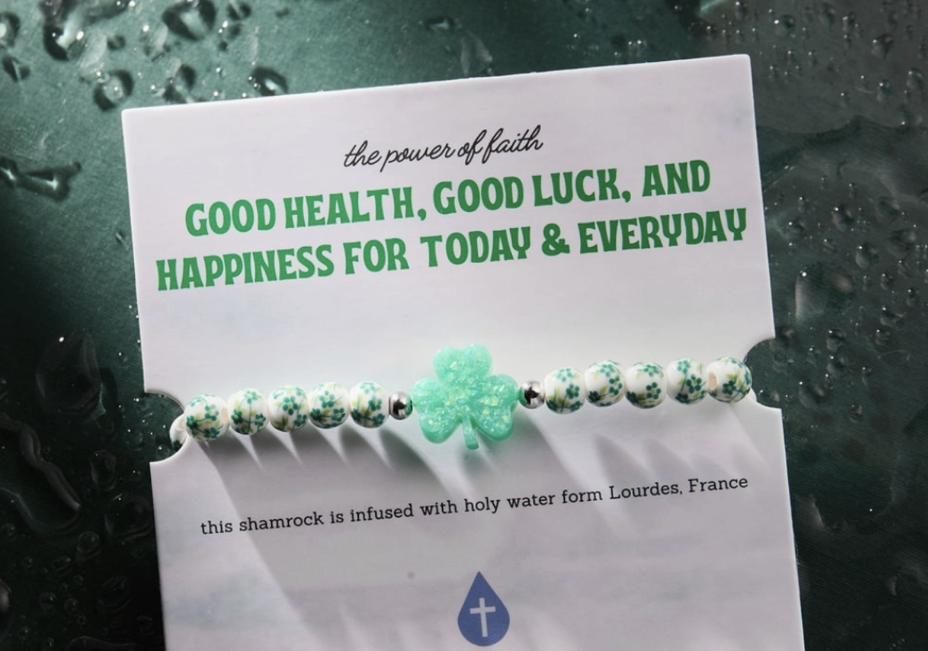 Holy Water Porcelain Shamrock Bracelet