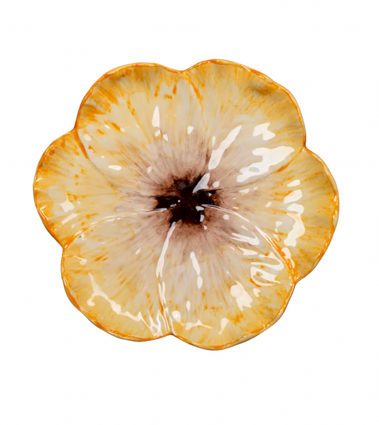 Elisabetta Flower Dessert Plate, Yellow - COMING SOON!