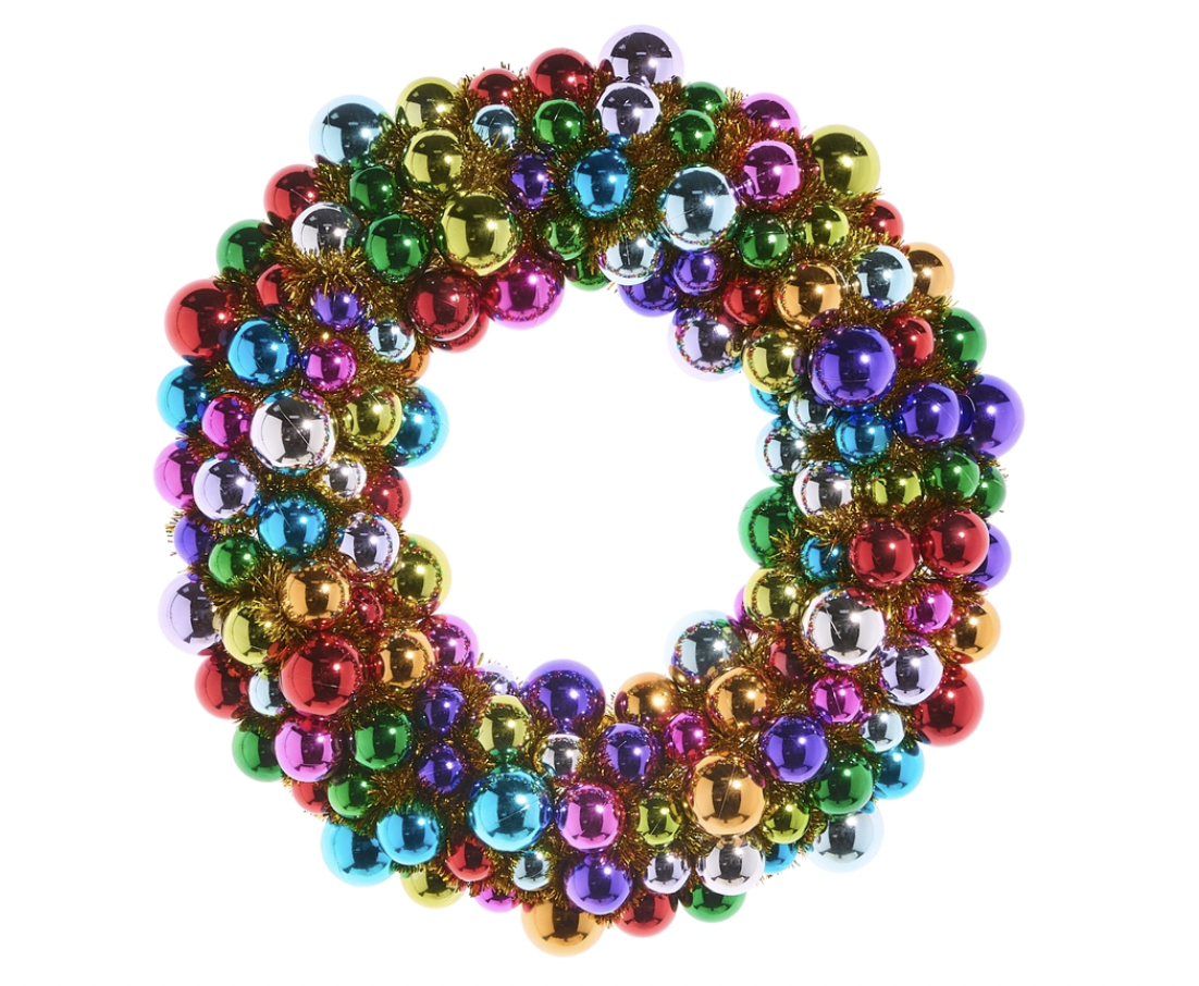 Multicolor Ball Ornament Wreath