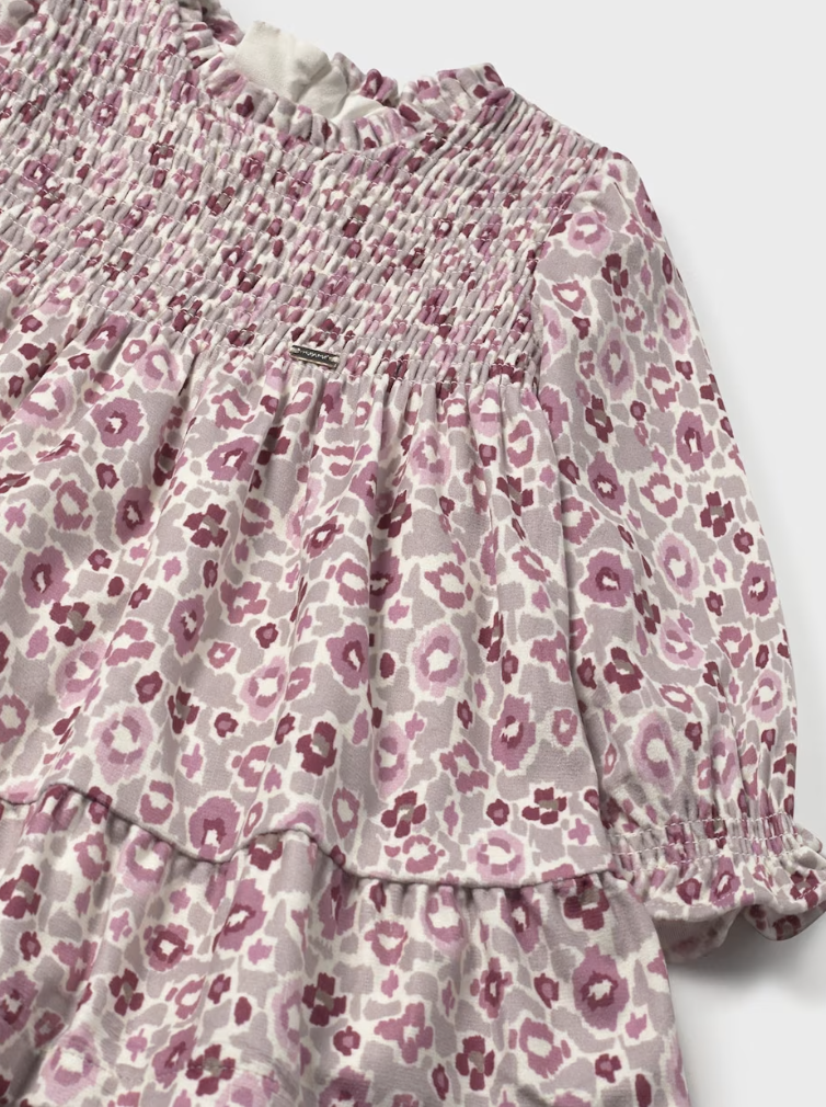 Floral Ruffled Velvet Dress