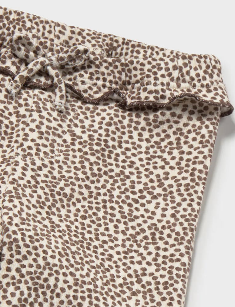 Chocolate Dot Ruffle Flare Leggings