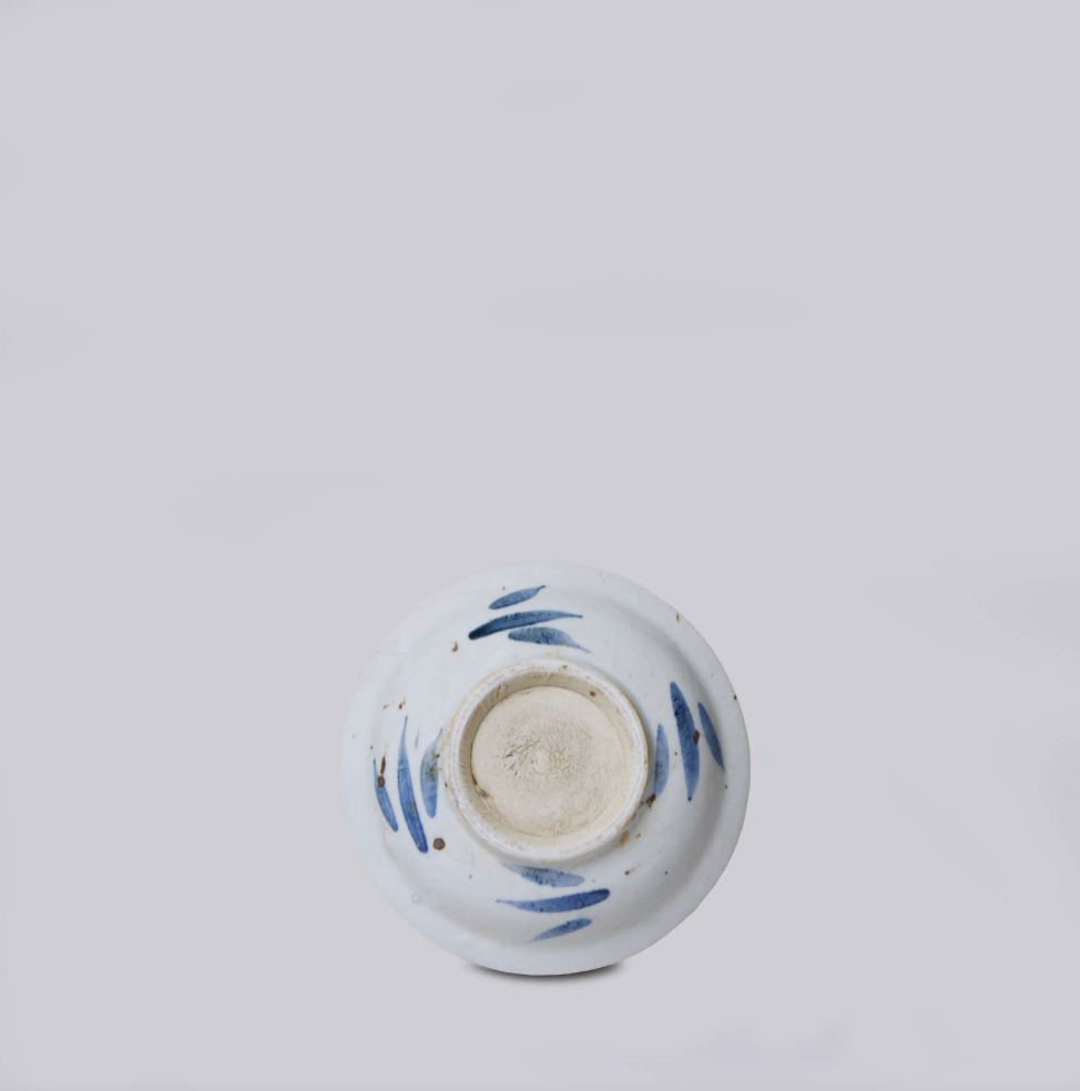 Blue and White Porcelain Floral Dish