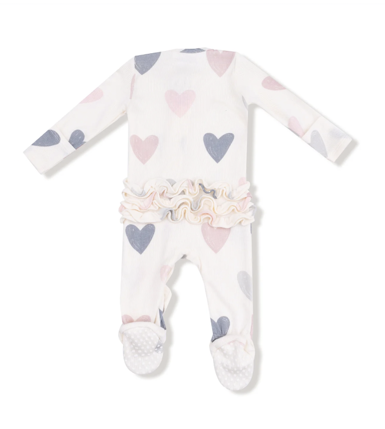 Hearts Ruffle Footie
