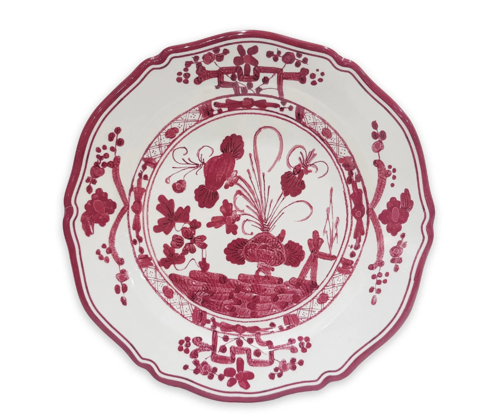 VIDA Faenza Dinner Plates, Set of 4 - Pink + White