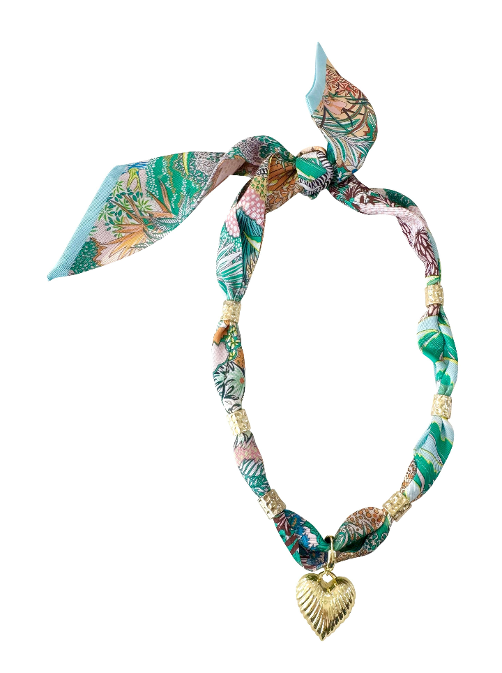 Tahiti Heart Charm Scarf Necklace