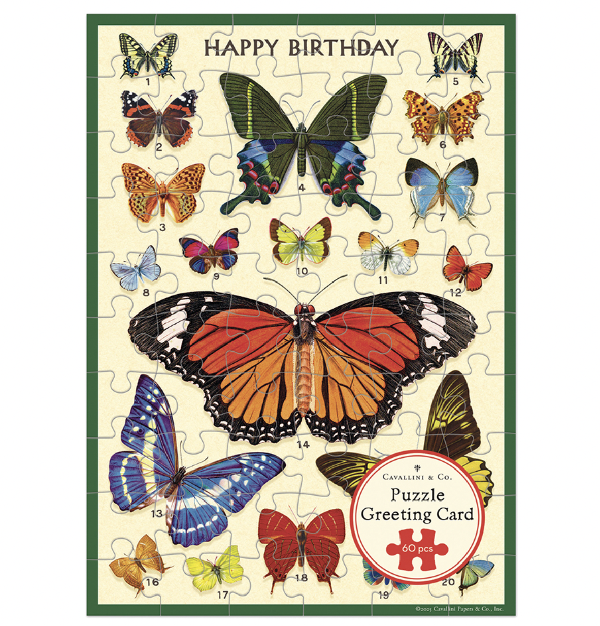Happy Birthday Butterflies Puzzle Greeting Card