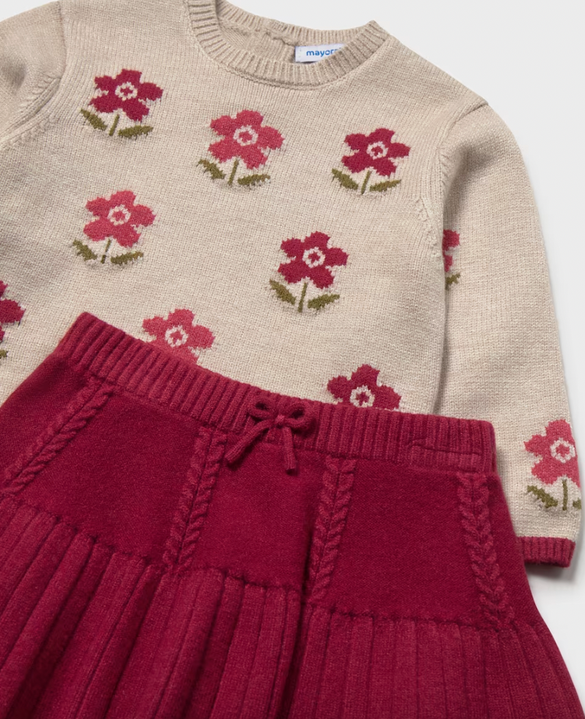 Flower Sweater + Skirt Set