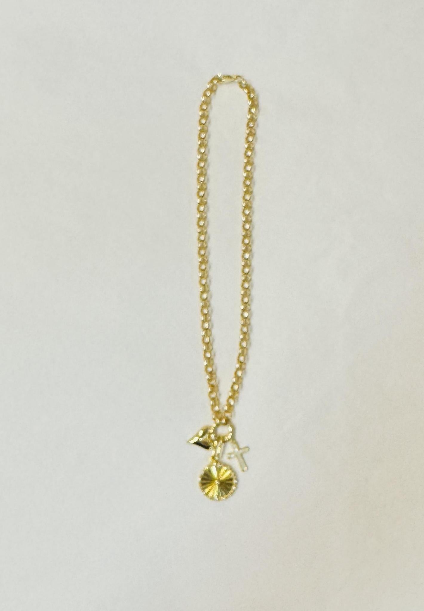 Rolo Chain Necklace with Three Charms