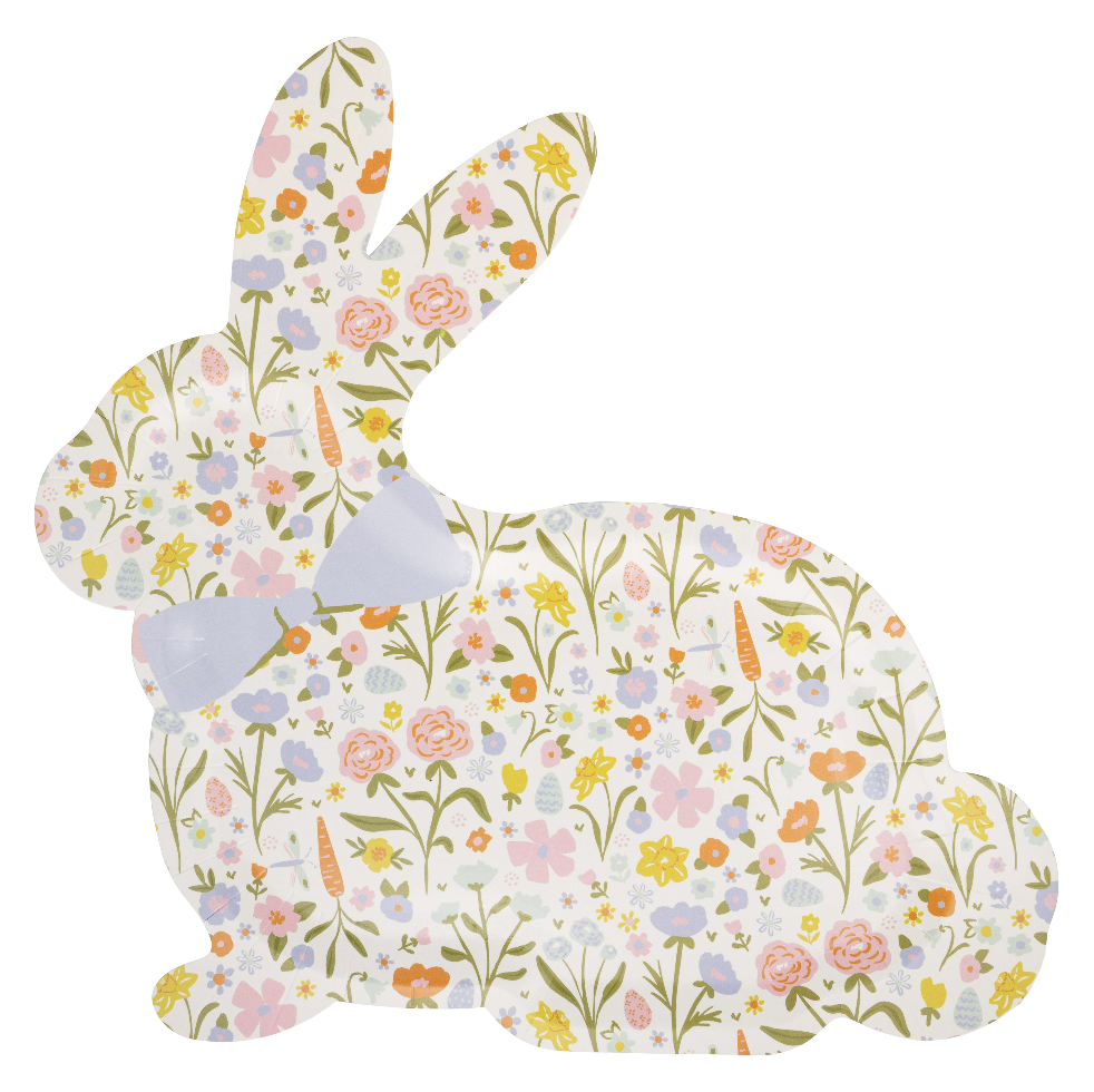 Floral Bunny Plates