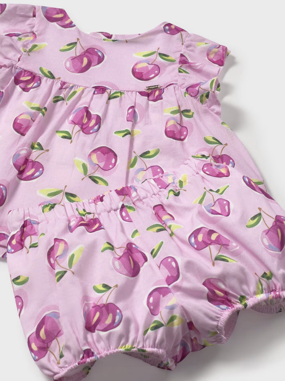 Pink Cherries Baby Bubble Shorts and Blouse Set