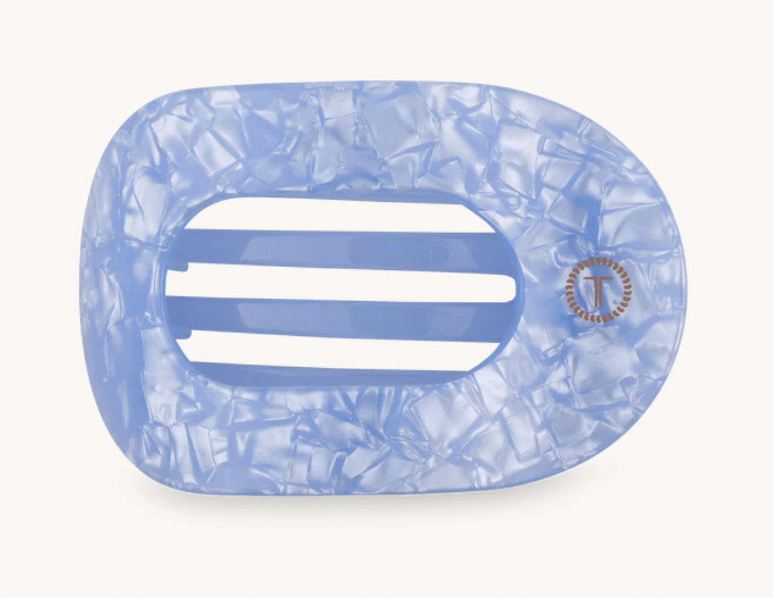 Blue Lagoon Medium Flat Round Hair Clip