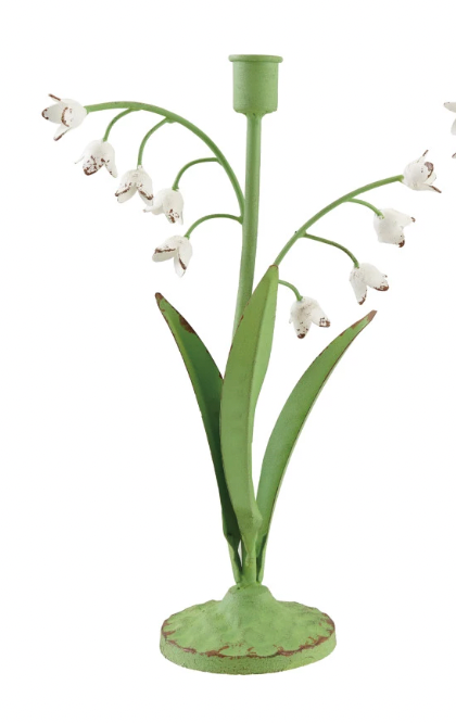 Metal Vintage Reproduction Toleware Lily of the Valley Taper Holder