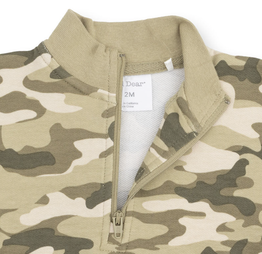 Camo French Terry Half Zip Sweatshirt