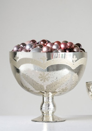 Mercury Glass Pedestal Bowl