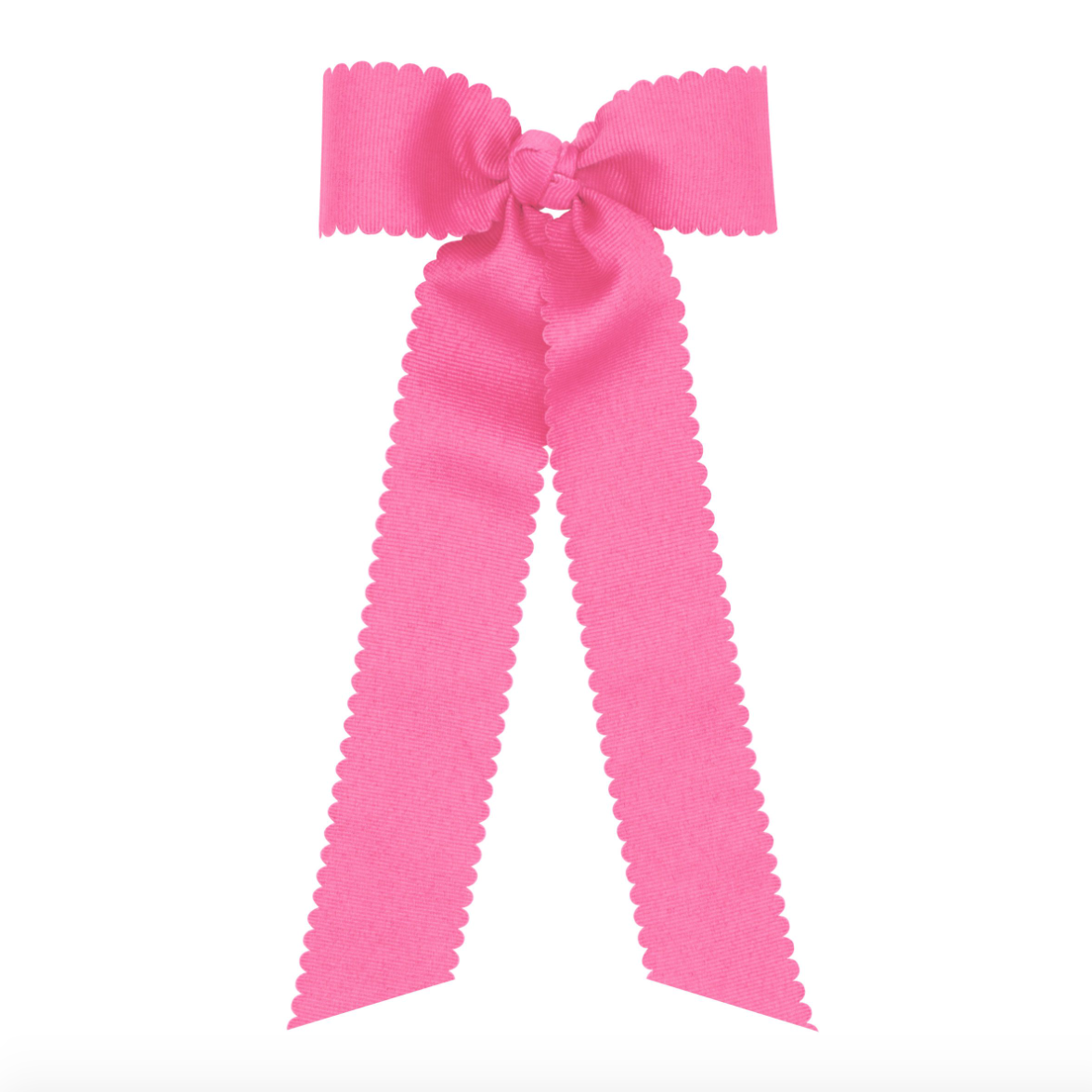 Medium Scalloped Edge Grosgrain Bow with Streamer Tails