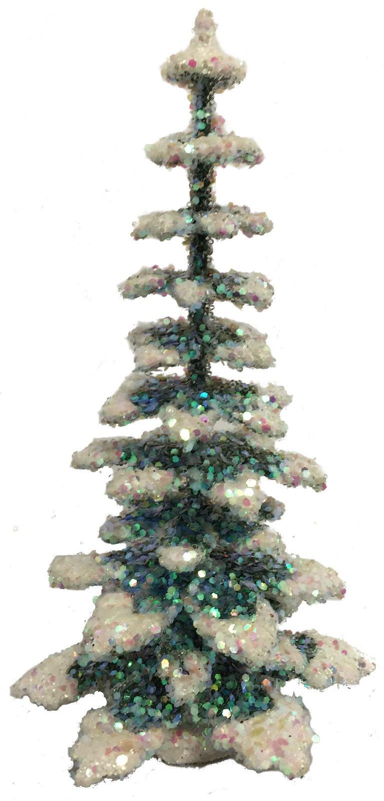 Small Paper Mache Glistening Spruce Tree
