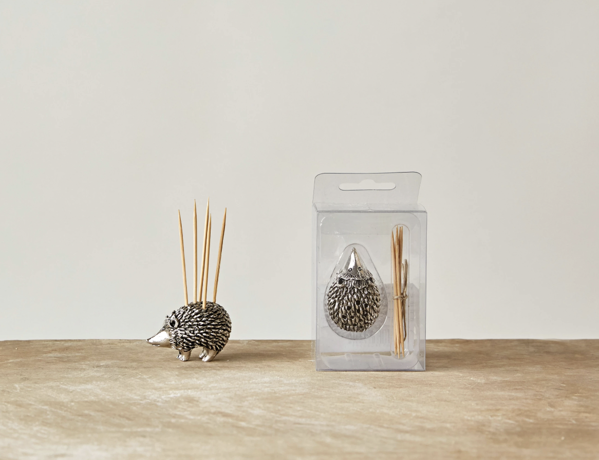 Pewter Hedgehog Toothpick Holder