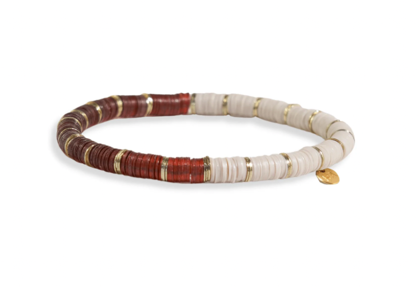 Natural + Browns Half And Half Color Block Stretch Bracelet