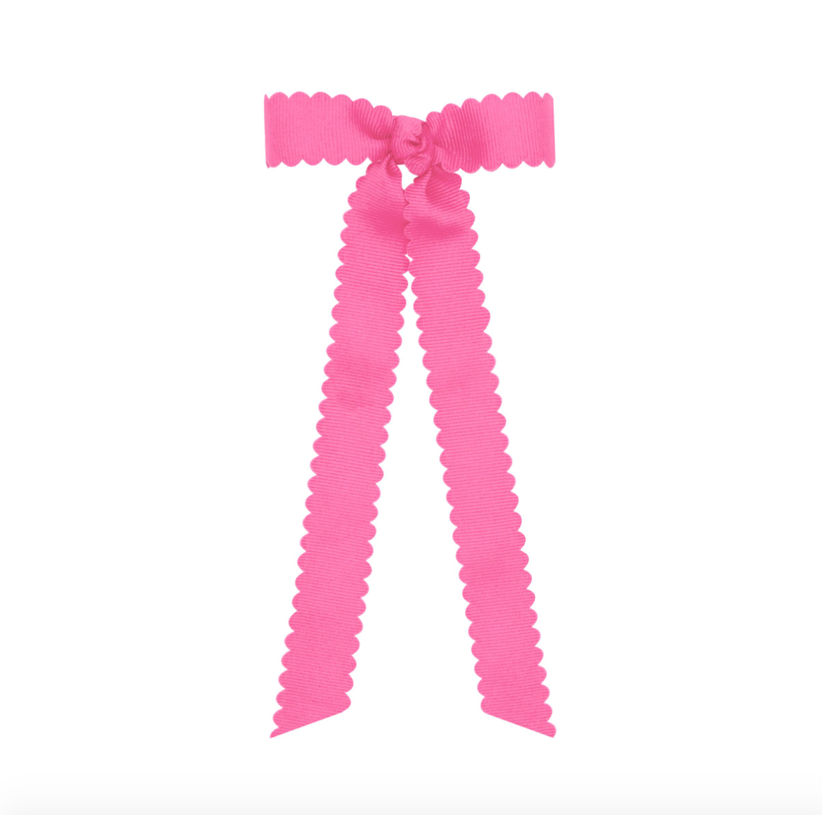 Mini Scalloped Edge Grosgrain Bow with Streamer Tails