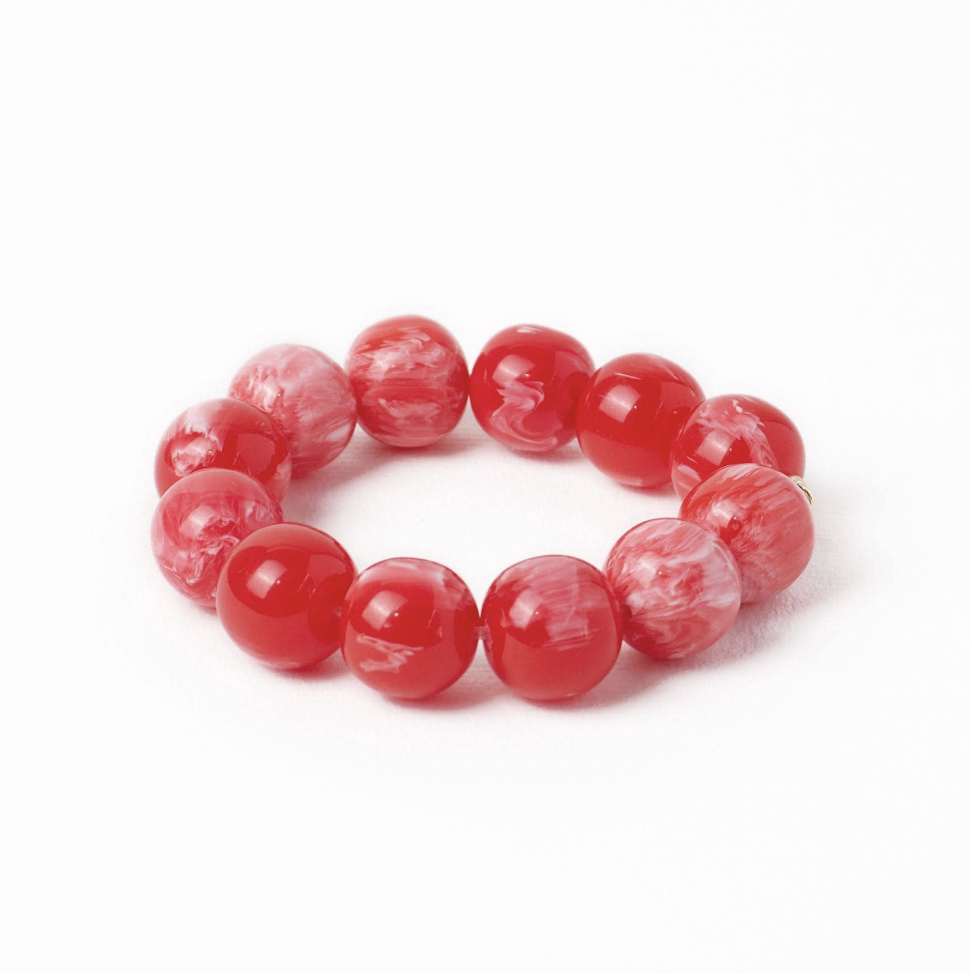 Red Large Resin Bead Bracelet