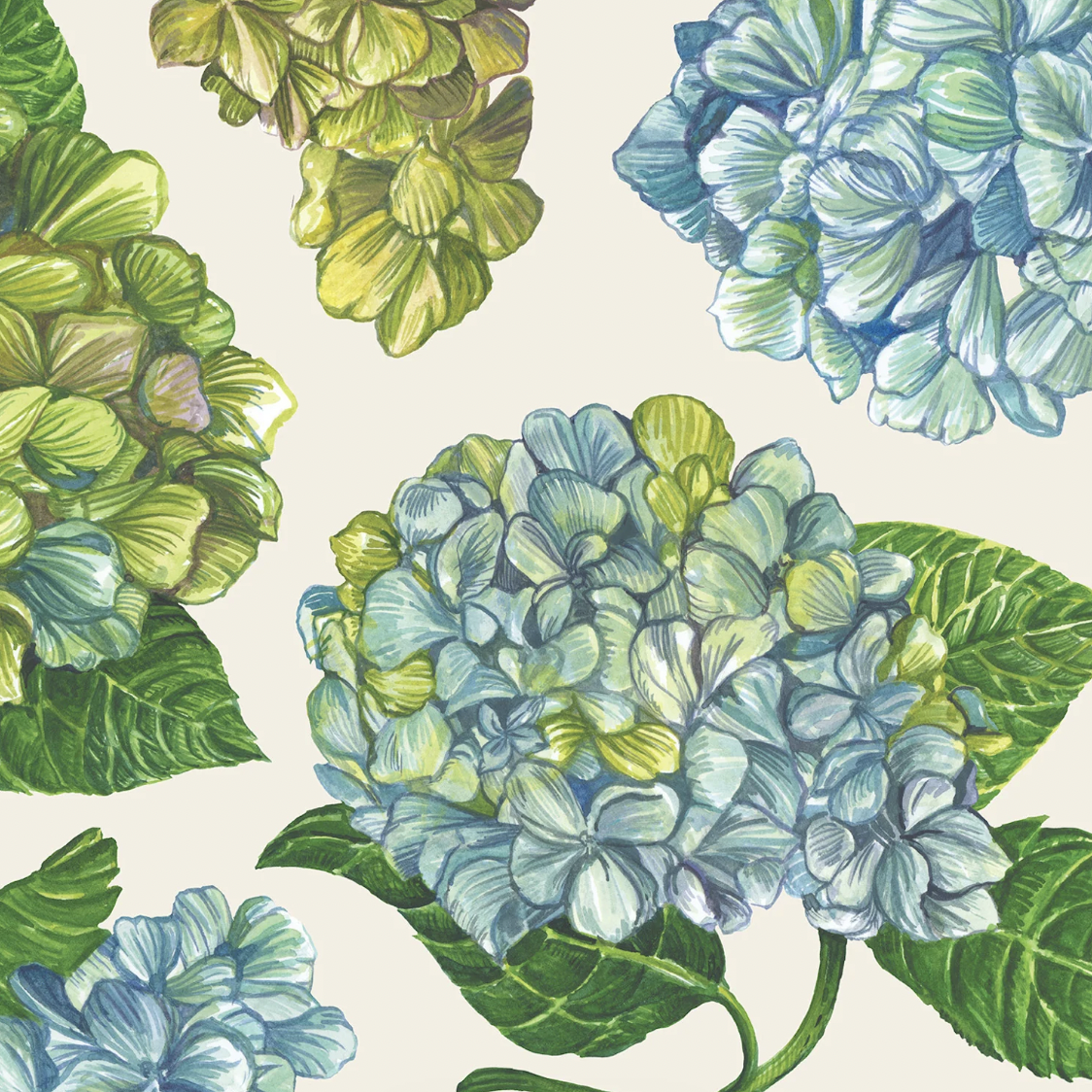 Hydrangea Cocktail Napkins