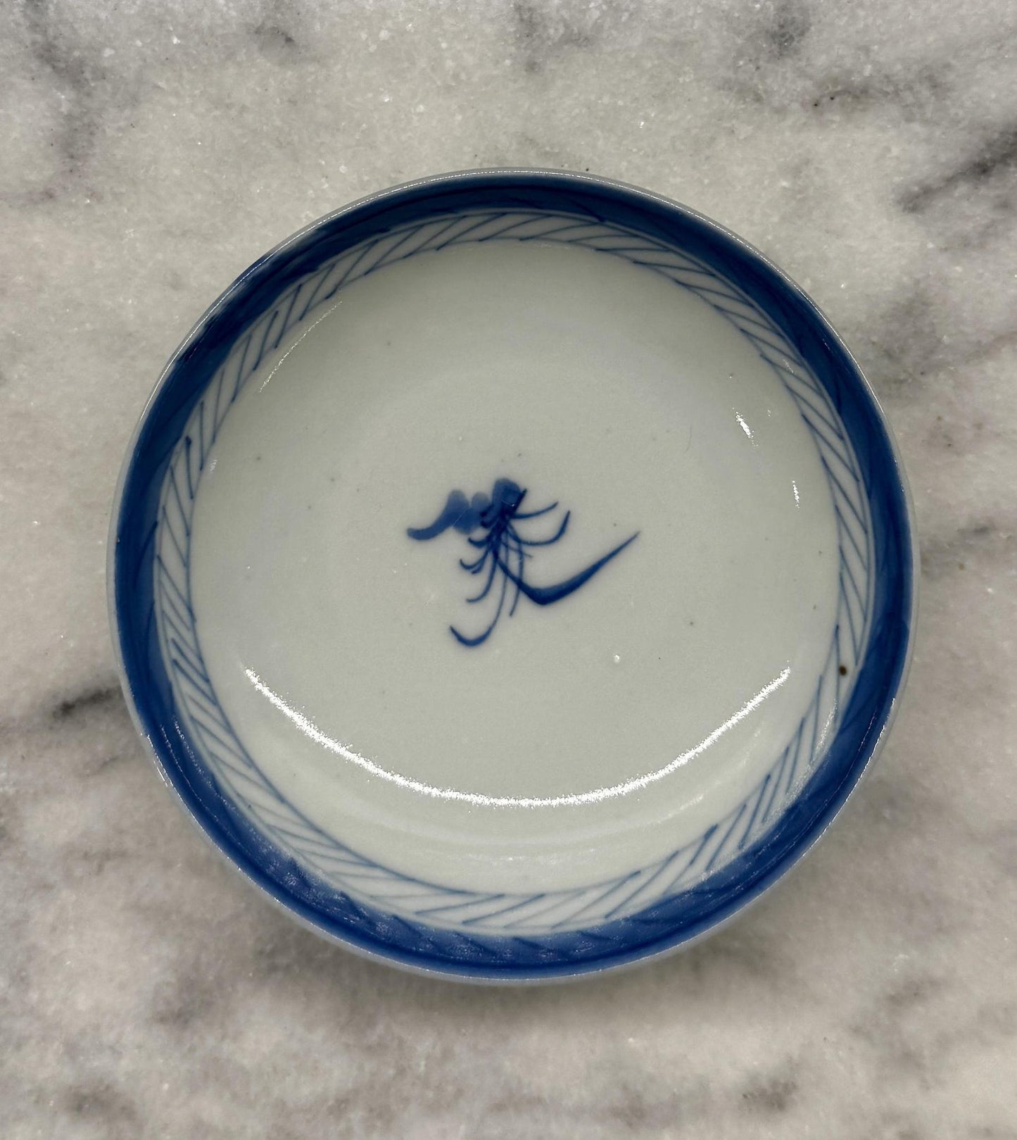 Vintage Blue and White Canton Footed Pedestal Dish