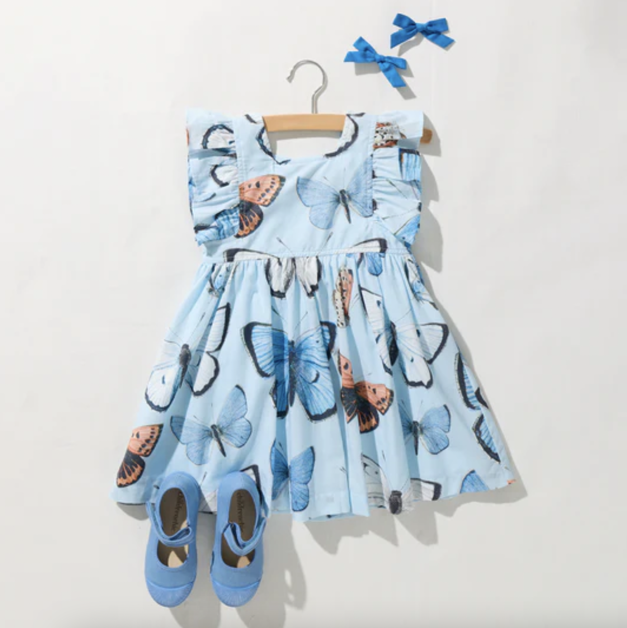 Blue Vintage Butterflies Elsie Dress