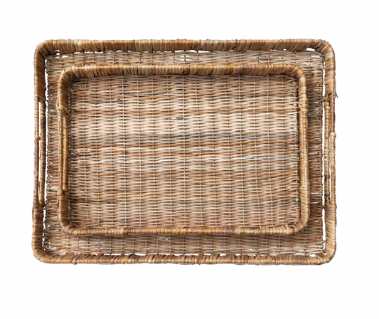 Hand Woven Tray with Handles