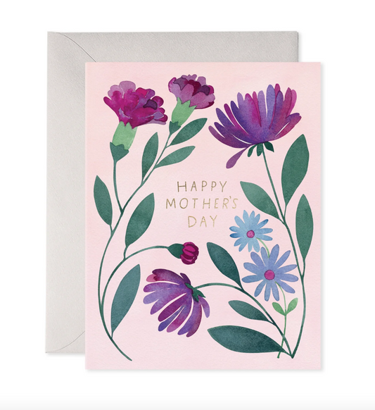Purple Floral Mother's Day Card