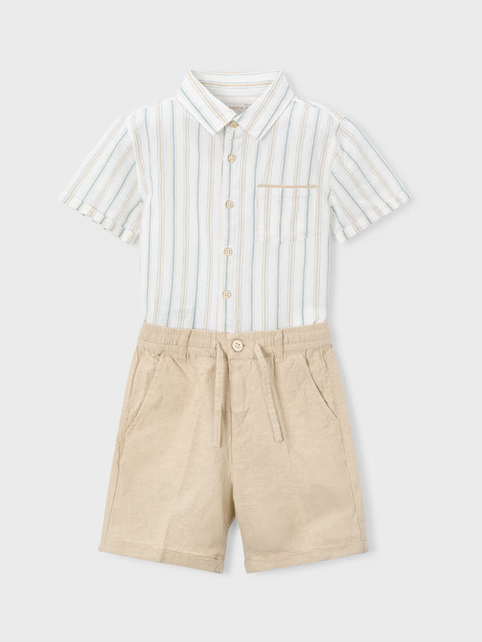 Linen Shirt + Short Set