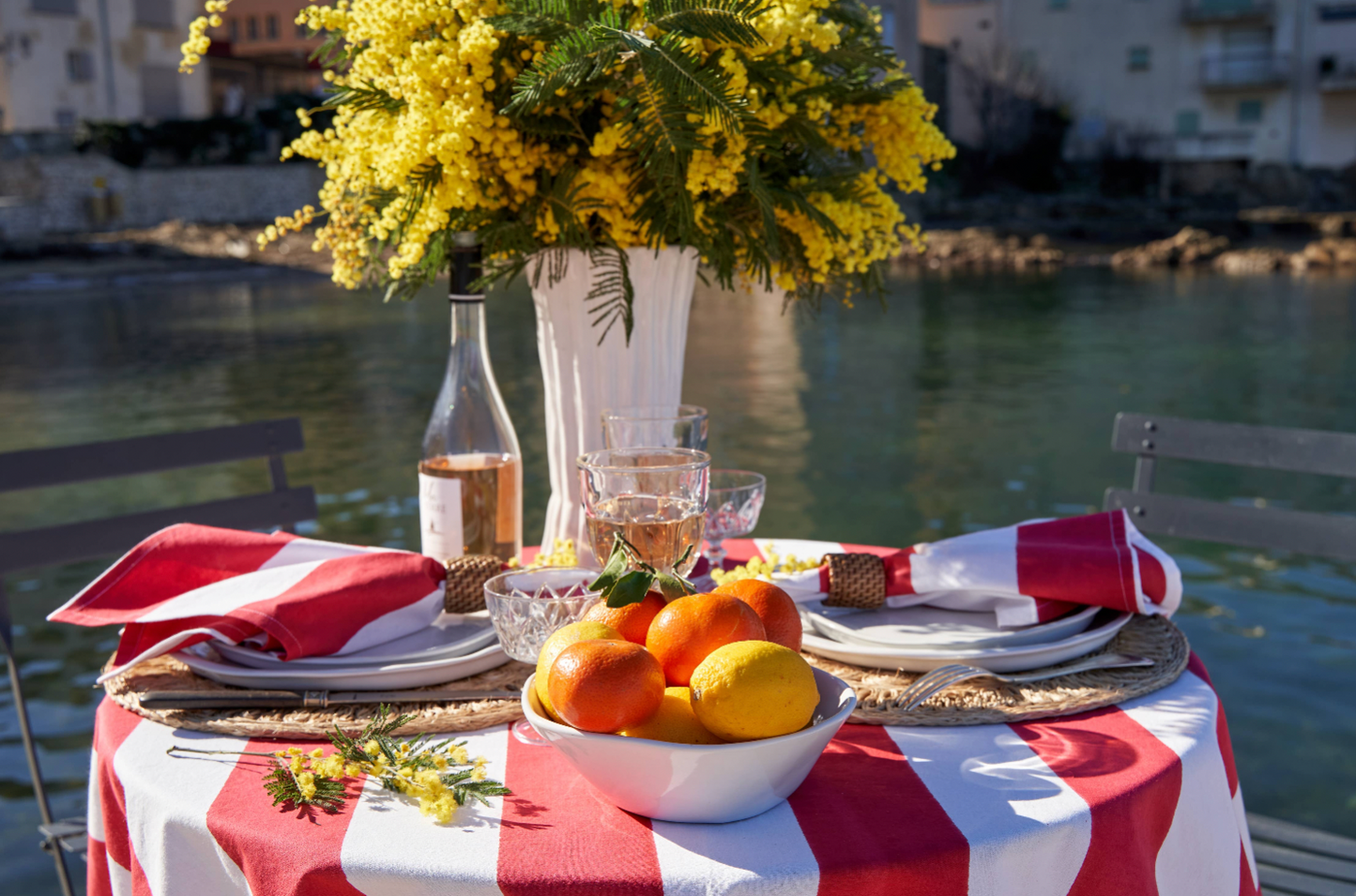 St. Tropez Red Stripes Napkins  - Set of 4
