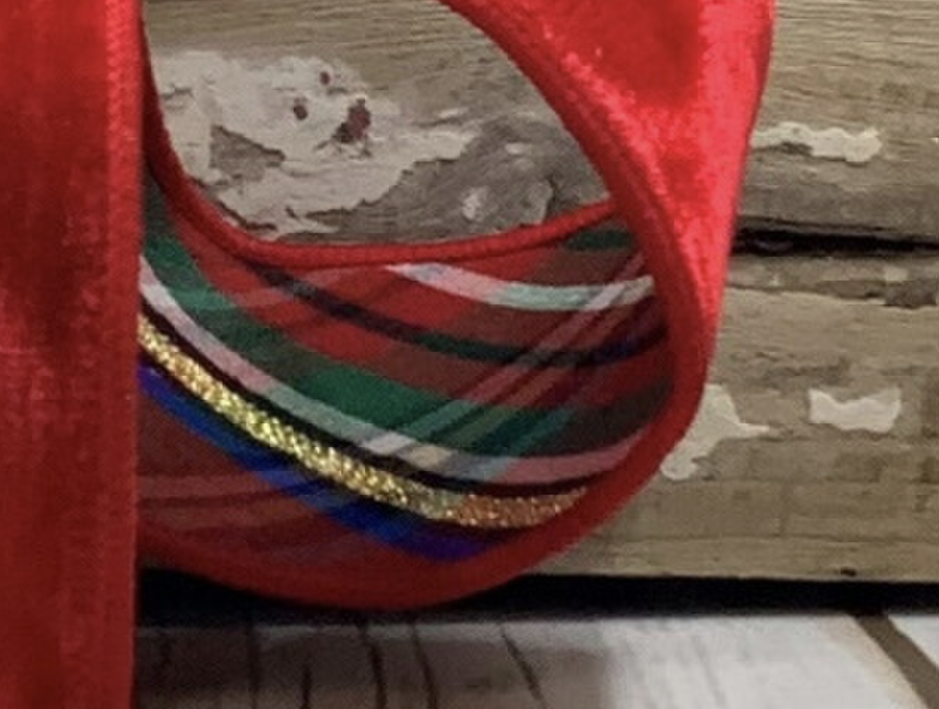 Red Velvet with Nutcracker Plaid Backed Ribbon