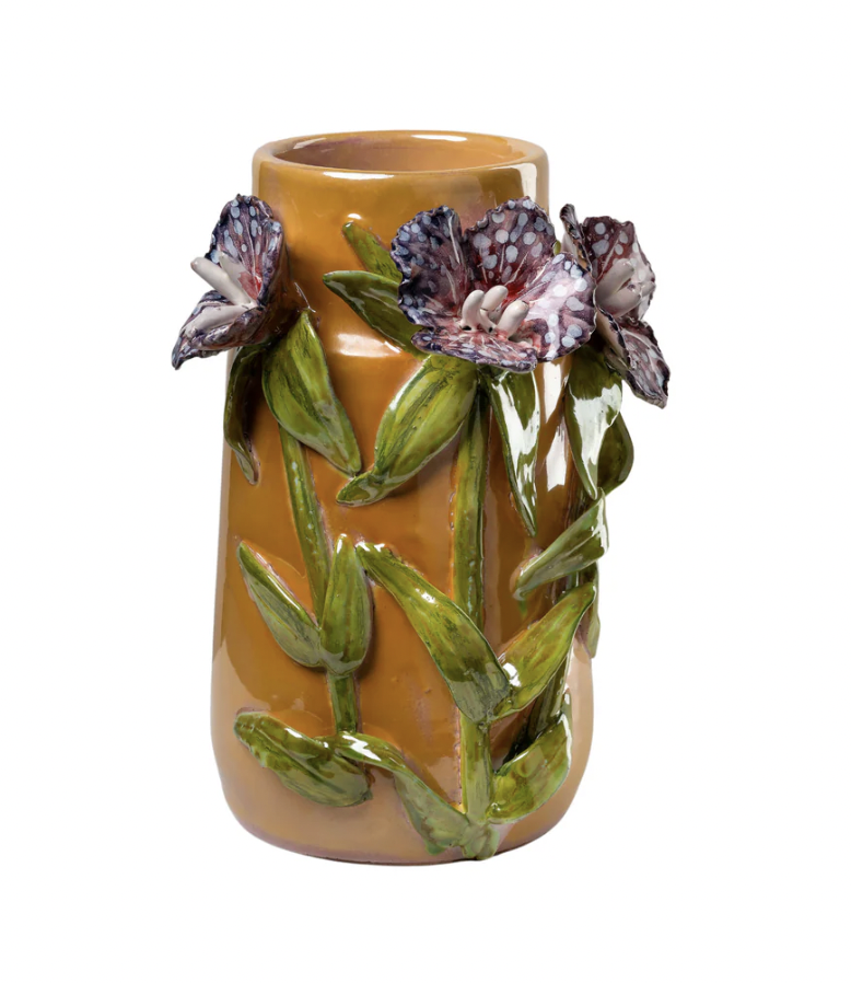 Mango Vase with Lavender Flowers