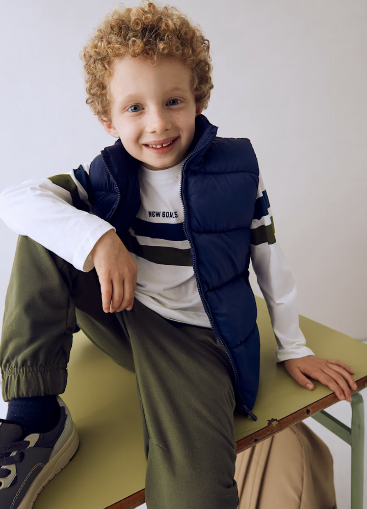 Boys Three Piece Set - Long Sleeved T'Shirt, Vest, + Joggers