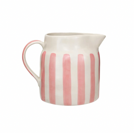 Hand-Painted Stoneware Pitcher